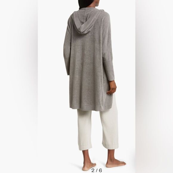 Barefoot Dreams CozyChic Ultra Lite Hooded Cocoon Cardigan Medium - Picture 3 of 12